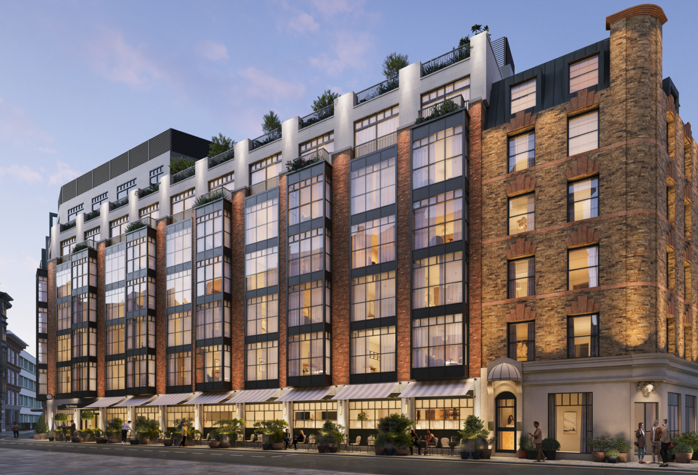 The Newman Hotel facade in London Fitzrovia