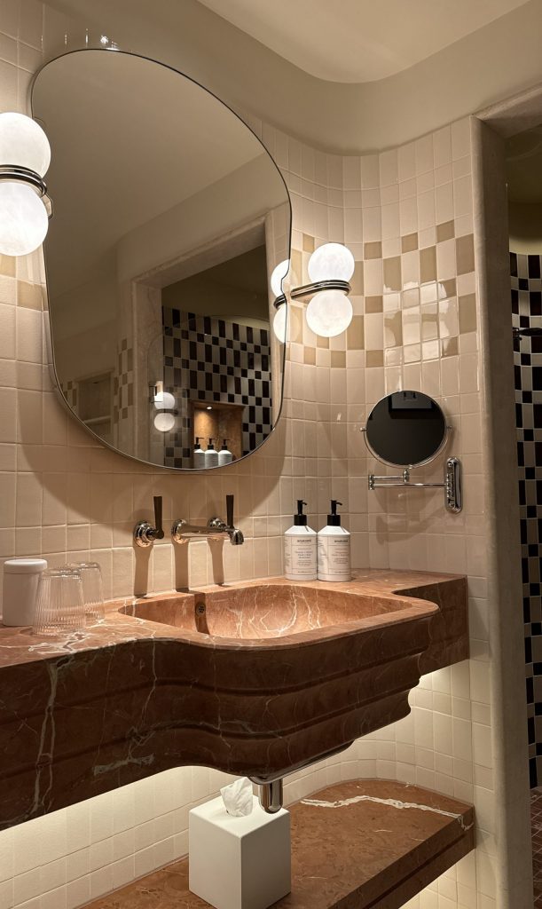 Bathroom sink in The Newman hotel suites inspired by Shropshire House