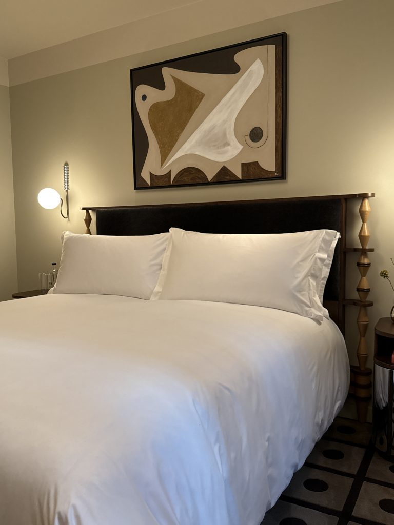 Suite bed in the Newman hotel in London