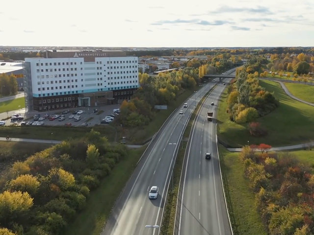 Arenahotellet sett från väg 55