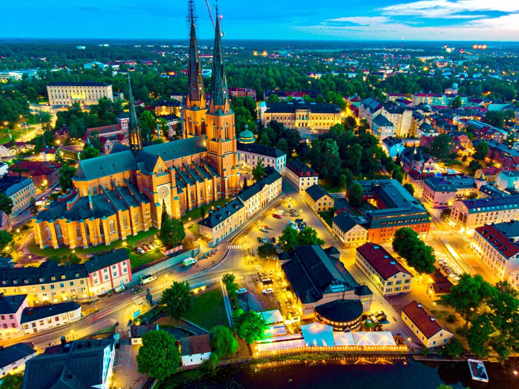 The Dome at night in Uppsala